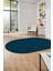 Dijital Baskı Kaymaz Yıkanabilir Sade Oval Yolluk Mutfak Koridor Salon Halısı, O-Sade-46-Mavi, 1