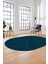 Dijital Baskı Kaymaz Yıkanabilir Sade Oval Yolluk Mutfak Koridor Salon Halısı, O-Sade-46-Mavi, 3