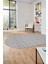 Kilim Desenli Sade Motifli Kaymaz Taban Yıkanabilir Oval Yolluk Salon Halısı, O-Sade-30-Gri, 4