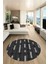 Dijital Baskı Kaymaz Yıkanabilir Sade Düz Yuvarlak Mutfak Salon Halısı, Y-Sade-49-Antrasit, 3