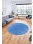 Dijital Kaymaz Taban Yıkanabilir Sade Düz Desen Yuvarlak Mutfak Salon Halısı, Y-Sade-14-Mavi, 3