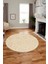 Dijital Kaymaz Taban Yıkanabilir Şık Kilim Desen Yuvarlak Mutfak Salon Halısı, Y-Sade-03-Bej, 1