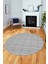 Kilim Desenli Sade Motifli Kaymaz Taban Yıkanabilir Yuvarlak Salon Halısı, Y-Sade-30-Gri, 2