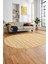 Düz Renk Sade Motifli Dijital Kaymaz Taban Yıkanabilir Oval Yolluk Salon Halısı, O-Sade-32-Kahve, 2