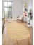 Düz Renk Sade Motifli Dijital Kaymaz Taban Yıkanabilir Oval Yolluk Salon Halısı, O-Sade-32-Kahve, 3