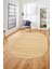 Düz Renk Sade Motifli Dijital Kaymaz Taban Yıkanabilir Oval Yolluk Salon Halısı, O-Sade-32-Kahve, 5