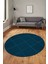 Dijital Baskı Kaymaz Yıkanabilir Sade Yuvarlak Mutfak Salon Halısı, Y-Sade-46-Mavi, 1