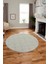 Dijital Baskı Kaymaz Yıkanabilir Sade Desen Yuvarlak Mutfak Salon Halısı, Y-Sade-47-Krem, 2