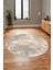 Dijital Kaymaz Taban Yıkanabilir Sade Motifli Yuvarlak Mutfak Salon Halısı, Y-Sade-16-Vizon, 5