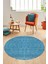 Dijital Kaymaz Taban Yıkanabilir Sade Desen Yuvarlak Mutfak Salon Halısı, Y-Sade-18-Mavi, 1