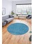Dijital Kaymaz Taban Yıkanabilir Sade Desen Yuvarlak Mutfak Salon Halısı, Y-Sade-18-Mavi, 3