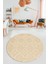 Dijital Kaymaz Taban Yıkanabilir Şık Kilim Desen Yuvarlak Mutfak Salon Halısı, Y-Sade-03-Bej, 4