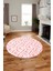 3D Dijital Kaymaz Taban Yıkanabilir Kilim Desen Yuvarlak Mutfak Salon Halısı, Y-Sade-04-Pembe, 1