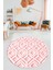 3D Dijital Kaymaz Taban Yıkanabilir Kilim Desen Yuvarlak Mutfak Salon Halısı, Y-Sade-04-Pembe, 4