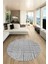 Dijital Kaymaz Taban Yıkanabilir Sade Desen Yuvarlak Mutfak Salon Halısı, Y-Sade-01-Gri, 2
