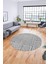 Dijital Kaymaz Taban Yıkanabilir Sade Desen Yuvarlak Mutfak Salon Halısı, Y-Sade-01-Gri, 5