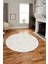 Dijital Kaymaz Taban Yıkanabilir Şık Kilim Desen Yuvarlak Mutfak Salon Halısı, Y-Sade-03-Krem, 1