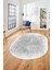 Dijital Baskı Kaymaz Yıkanabilir Sade Düz Renk Tasarım Oval Yolluk Salon Halısı, O-Sade-43-Gri, 3