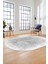 Dijital Baskı Kaymaz Yıkanabilir Sade Düz Renk Tasarım Oval Yolluk Salon Halısı, O-Sade-43-Gri, 4