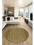 3D Dijital Kaymaz Taban Yıkanabilir Kilim Desen Yuvarlak Mutfak Salon Halısı, Y-Sade-05-Kahve, 2