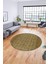 3D Dijital Kaymaz Taban Yıkanabilir Kilim Desen Yuvarlak Mutfak Salon Halısı, Y-Sade-05-Kahve, 5