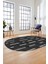 Dijital Baskı Kaymaz Yıkanabilir Sade Düz Oval Yolluk Koridor Salon Halısı, O-Sade-49-Antrasit, 3
