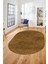 Dijital Baskı Kaymaz Yıkanabilir Sade Düz Desen Oval Yolluk Mutfak Salon Halısı, O-Sade-38-Kahve, 4