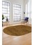 Dijital Baskı Kaymaz Yıkanabilir Sade Düz Desen Oval Yolluk Mutfak Salon Halısı, O-Sade-38-Kahve, 5