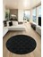 3D Dijital Kaymaz Taban Yıkanabilir Kilim Desen Yuvarlak Mutfak Salon Halısı, Y-Sade-05-Antrasit, 2