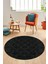 3D Dijital Kaymaz Taban Yıkanabilir Kilim Desen Yuvarlak Mutfak Salon Halısı, Y-Sade-05-Antrasit, 3