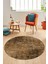 Düz Renk Sade Desen Dijital Kaymaz Taban Yıkanabilir Yuvarlak Salon Halısı, Y-Sade-37-Kahve, 5
