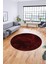 Dijital Kaymaz Taban Yıkanabilir Sade Motifli Yuvarlak Mutfak Salon Halısı, Y-Sade-16-Bordo, 3
