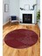 Düz Renk Sade Motifli Dijital Kaymaz Taban Yıkanabilir Yuvarlak Salon Halısı, Y-Sade-34-Bordo, 1