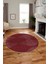 Düz Renk Sade Motifli Dijital Kaymaz Taban Yıkanabilir Yuvarlak Salon Halısı, Y-Sade-34-Bordo, 4