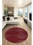 Düz Renk Sade Motifli Dijital Kaymaz Taban Yıkanabilir Yuvarlak Salon Halısı, Y-Sade-34-Bordo, 5