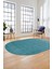 Dijital Baskı Kaymaz Yıkanabilir Sade Desen Oval Yolluk Koridor Salon Halısı, O-Sade-47-Mavi, 3
