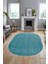 Dijital Baskı Kaymaz Yıkanabilir Sade Desen Oval Yolluk Koridor Salon Halısı, O-Sade-47-Mavi, 4