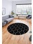 Düz Renk Dijital Kaymaz Yıkanabilir Sade Yuvarlak Mutfak Salon Halısı, Y-Sade-23-Siyah, 2