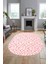 3D Baskılı Kaymaz Taban Yıkanabilir Kilim Desen Oval Yolluk Mutfak Salon Halısı, O-Sade-04-Pembe, 3