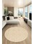 Dijital Kaymaz Taban Yıkanabilir Şık Kilim Desen Yuvarlak Mutfak Salon Halısı, Y-Sade-03-Bej, 2