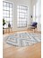 Düz Renk Sade Kilim Motifli Dijital Kaymaz Taban Yıkanabilir Oval Salon Halısı, O-Sade-33-Gri, 5