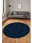 Düz Renk Sade Kilim Motifli Dijital Kaymaz Taban Yıkanabilir Yuvarlak Salon Halısı, Y-Sade-33-Mavi, 3