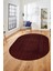 Dijital Baskı Kaymaz Yıkanabilir Sade Düz Renk Tasarım Oval Yolluk Salon Halısı, O-Sade-45-Bordo, 2