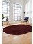 Dijital Baskı Kaymaz Yıkanabilir Sade Düz Renk Tasarım Oval Yolluk Salon Halısı, O-Sade-45-Bordo, 3