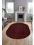 Dijital Baskı Kaymaz Yıkanabilir Sade Düz Renk Tasarım Oval Yolluk Salon Halısı, O-Sade-45-Bordo, 4