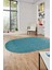 Dijital Baskı Kaymaz Yıkanabilir Sade Desen Oval Yolluk Koridor Salon Halısı, O-Sade-47-Mavi, 1