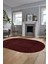 Dijital Baskı Kaymaz Yıkanabilir Sade Düz Renk Tasarım Oval Yolluk Salon Halısı, O-Sade-45-Bordo, 5