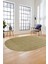 Dijital Baskı Kaymaz Yıkanabilir Sade Desen Oval Yolluk Koridor Salon Halısı, O-Sade-47-Kahve, 3