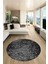 Dijital Baskı Kaymaz Yıkanabilir Sade 3D Yuvarlak Mutfak Salon Halısı, Y-Sade-48-Antrasit, 3