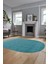 Dijital Baskı Kaymaz Yıkanabilir Sade Desen Oval Yolluk Koridor Salon Halısı, O-Sade-47-Mavi, 5